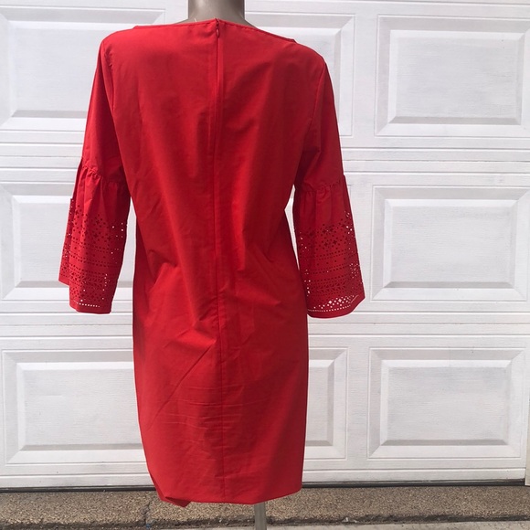 Ralph Lauren Red Dress, Bell Sleeves - 12 - Picture 3 of 8